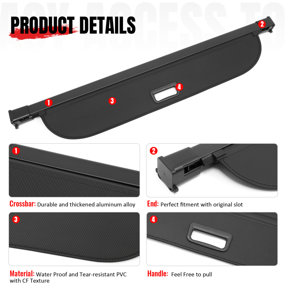 Fit 2019-2025 Volvo V60&2020-2026 V60 Cross Country Cargo Cover Retractable