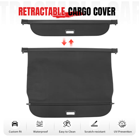 Fits 19-26 Volvo V60 Cross Country Retractable Cargo Cover Carbon Fiber Texture