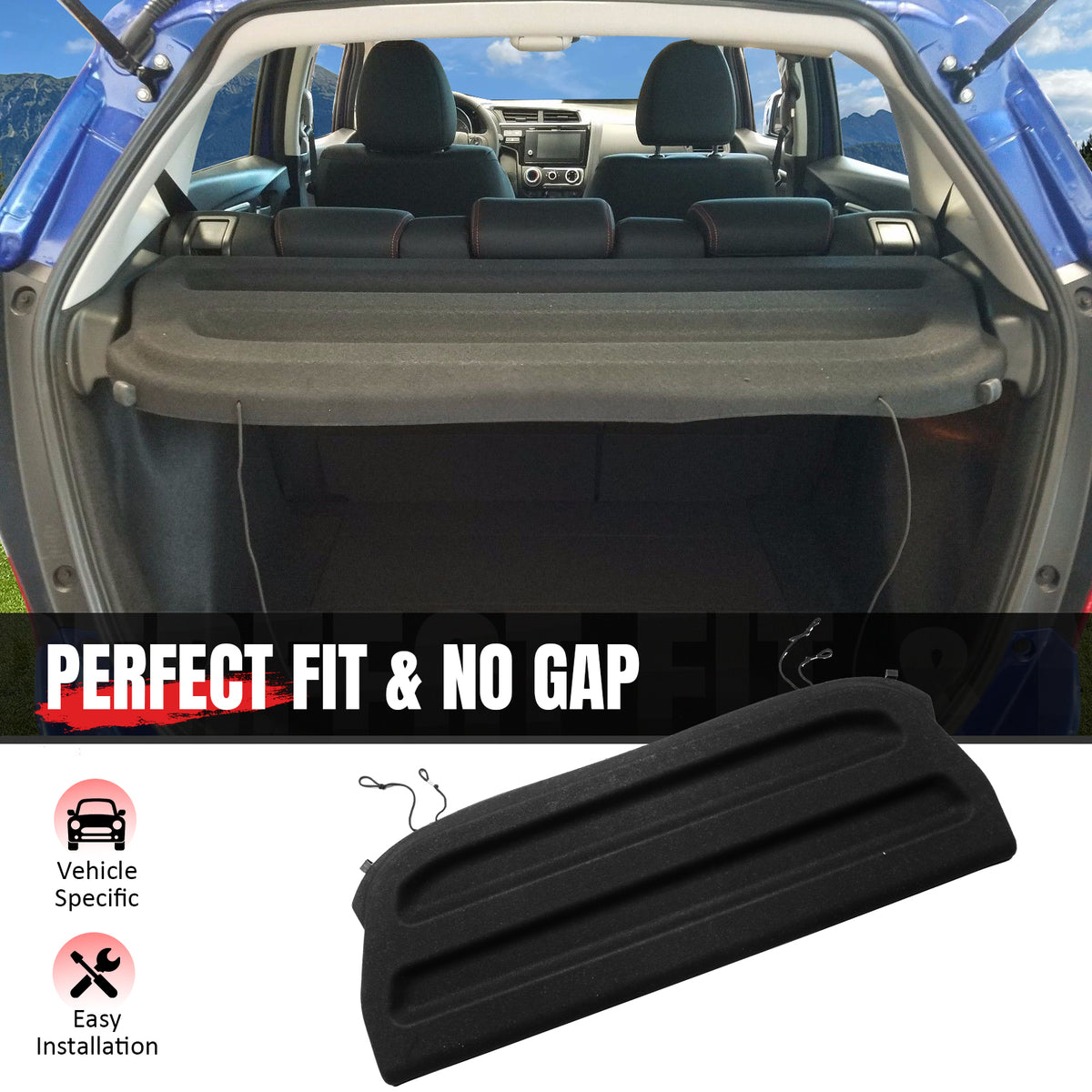 Fits 15-20 Honda Fit GK Tazz Style Cargo Cover Security Shade Tonneau Shield