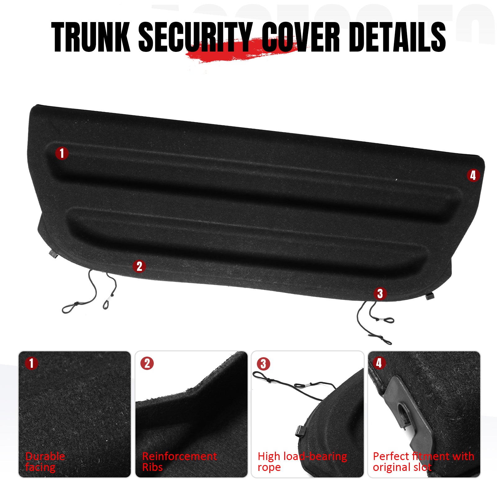 Fits 15-20 Honda Fit GK Tazz Style Cargo Cover Security Shade Tonneau Shield