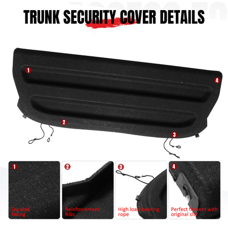Fits 15-20 Honda Fit GK Tazz Style Cargo Cover Security Shade Tonneau Shield