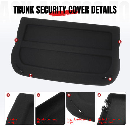 Fits 25-26 Nissan Kicks Non-Retractable Cargo Cover Board Trunk Luggage Shade
