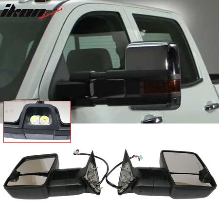 Fits 02-07 Silverado Towing Mirrors Power Heated Signal Arrow Clearance Light