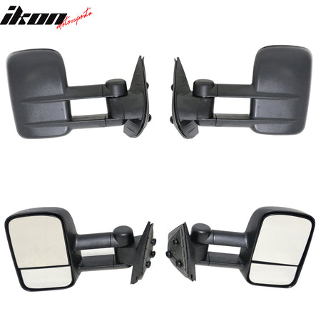 Fits 07-14 Silverado GMC Sierra Side View Towing Mirrors Manual Non-Heated Set