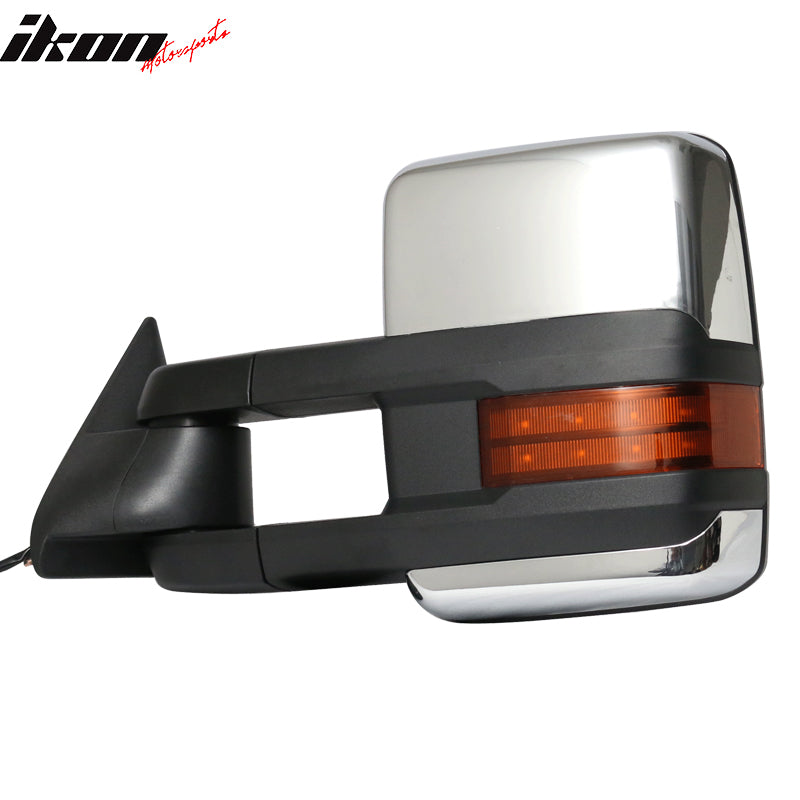 Fits 88-98 C1500 Towing Mirrors Power Turn Signal Arrow Clearance Lamp Chrome