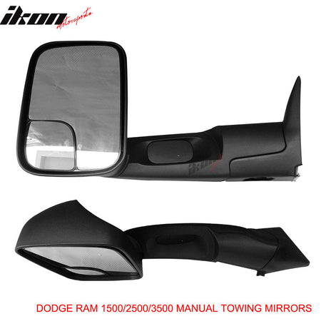 Fits 94-01 Dodge Ram 1500 94-02 2500 3500 Towing Mirrors Pair + Support Bracket