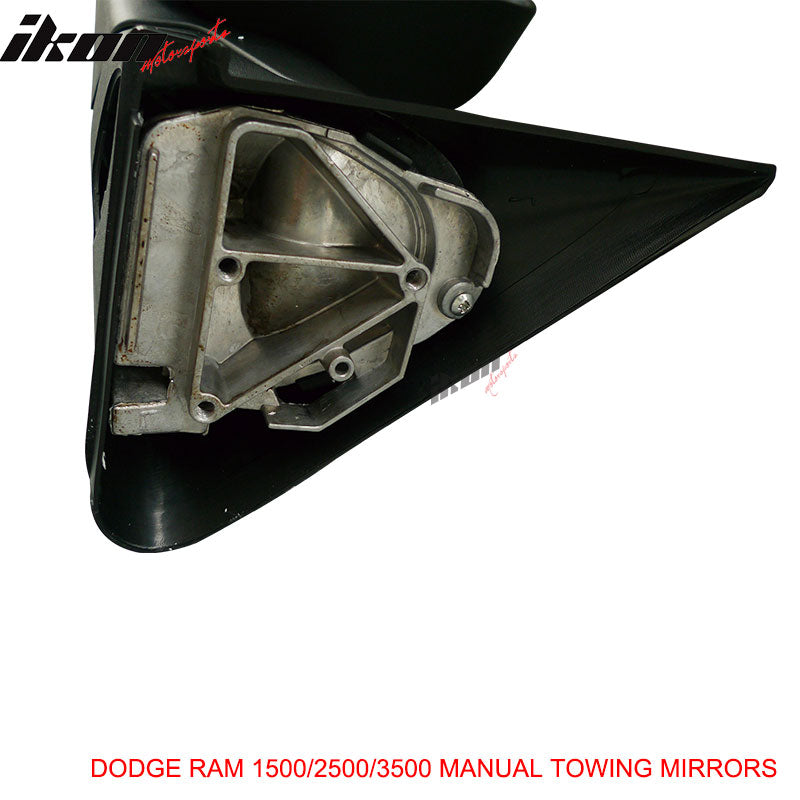 Fits 94-01 Dodge Ram 1500 94-02 2500 3500 Towing Mirrors Pair + Support Bracket