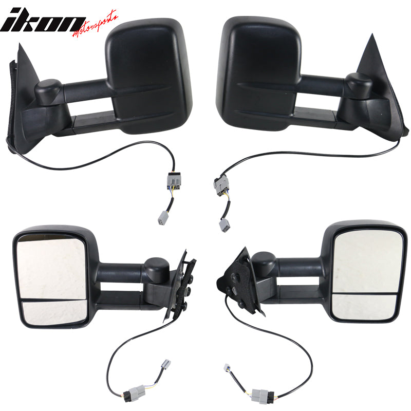 Fits 97-04 Ford F150/250 Side View Towing Tow Mirrors Power Non-Heated Pair 2PC