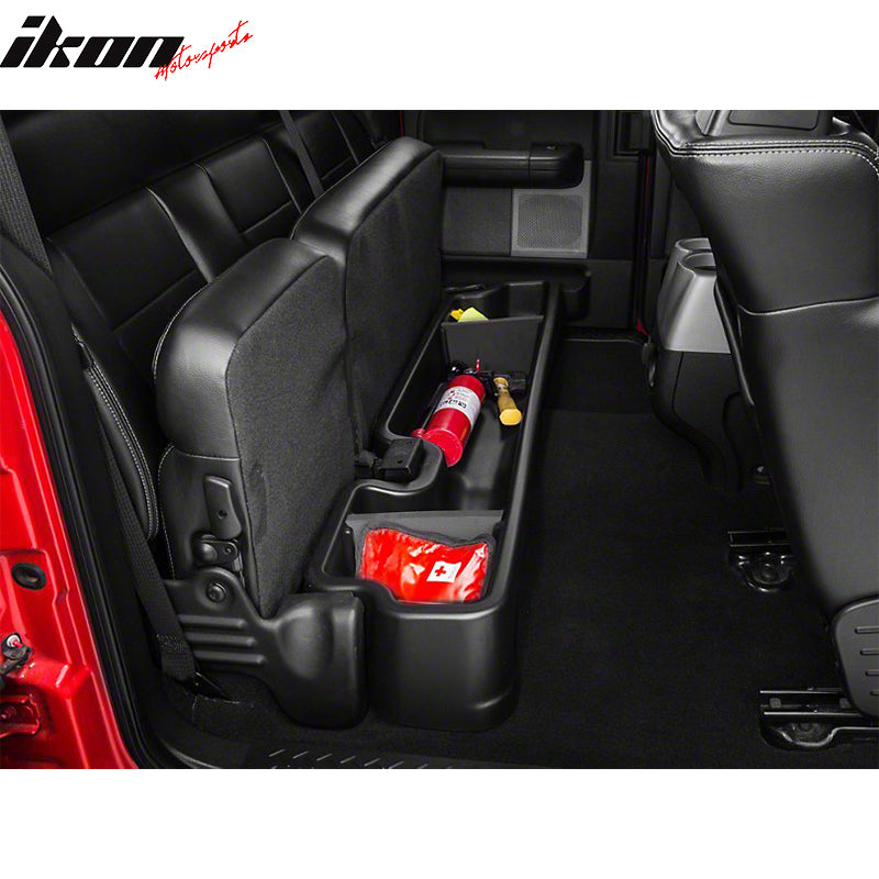 Seat Storage Box Compatible With 04-08 Ford F150 Extended Crew Cab Under, Unpainted PP by IKON MOTORSPORTS