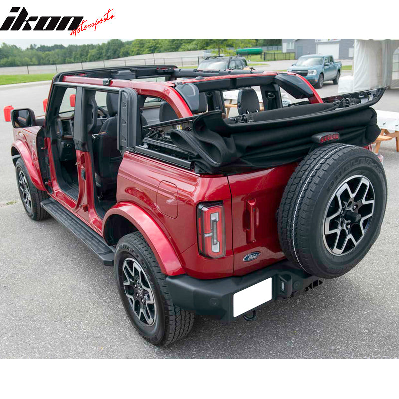 IKON MOTORSPORTS Running Board Compatible With 2021-2024 Ford Bronco, OE Style Aluminum Driver Passenger Side Step Nerf Bars