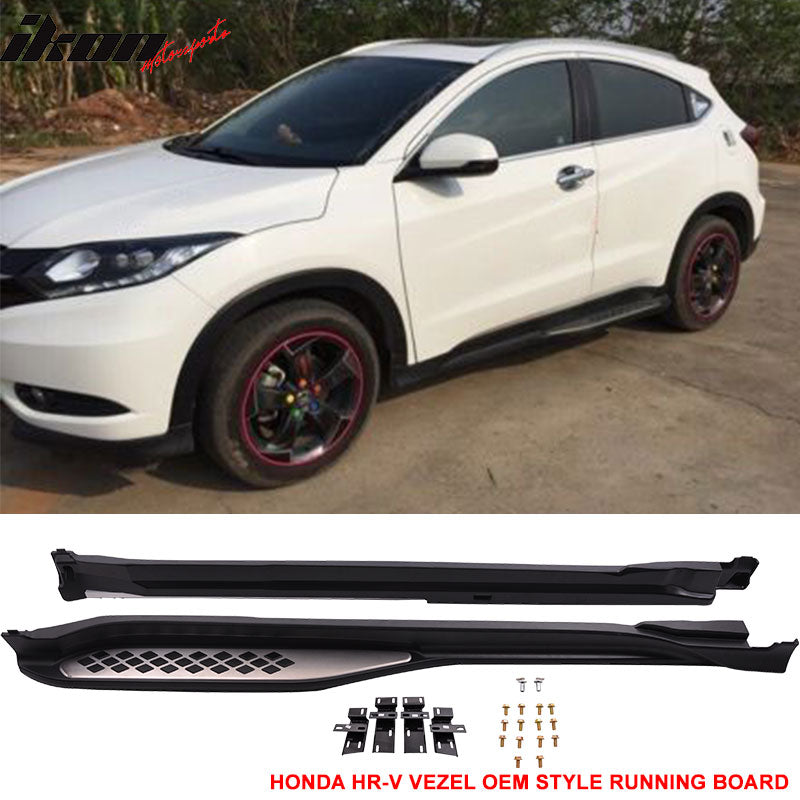 2014-2018 Honda Vezel HRV OE Style Black Running Boards Aluminum ABS