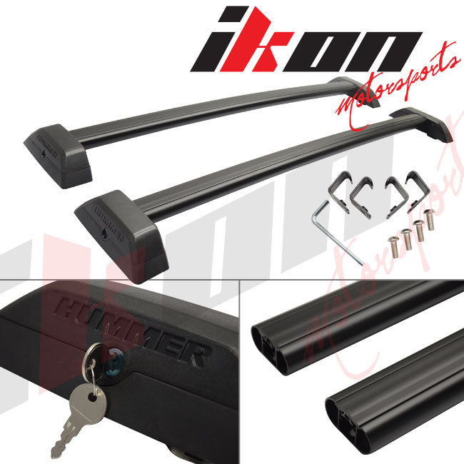 Cross Bar Compatible With 2006-2010 Hummer H3 H3T, Factory Style Roof Rack Lock Luggage Key Black Letters by IKON MOTORSPORTS, 2007 2008 2009