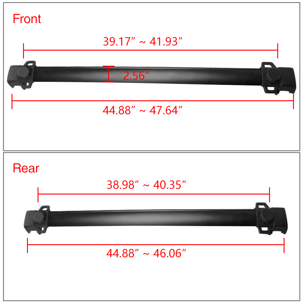 Fits 11-16 Jeep Compass OE Style Roof Rack Cross Bar Black ABS Aluminum