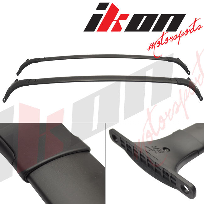 Roof Rack Cross Bar Compatible With 2009-2014 Nissan Murano Factory Style Black Aluminum Luggage Carrier Set by IKON MOTORSPORTS, 2010 2011 2012 2013