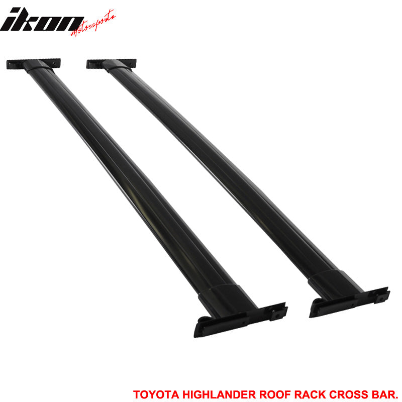 Compatible With 2008-2013 Toyota Highlander Factory Style Black Roof Rack+Cross  Bar Kit Luggage Carrier – Ikon Motorsports
