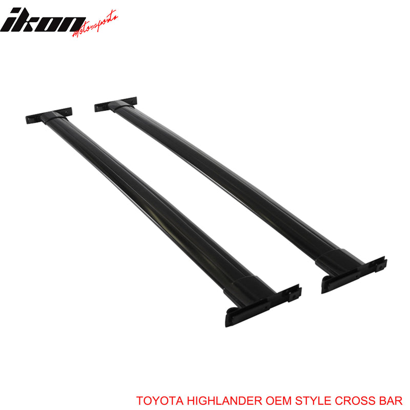 Compatible With 2008-2013 Toyota Highlander Factory Style Black Roof Rack+Cross  Bar Kit Luggage Carrier – Ikon Motorsports