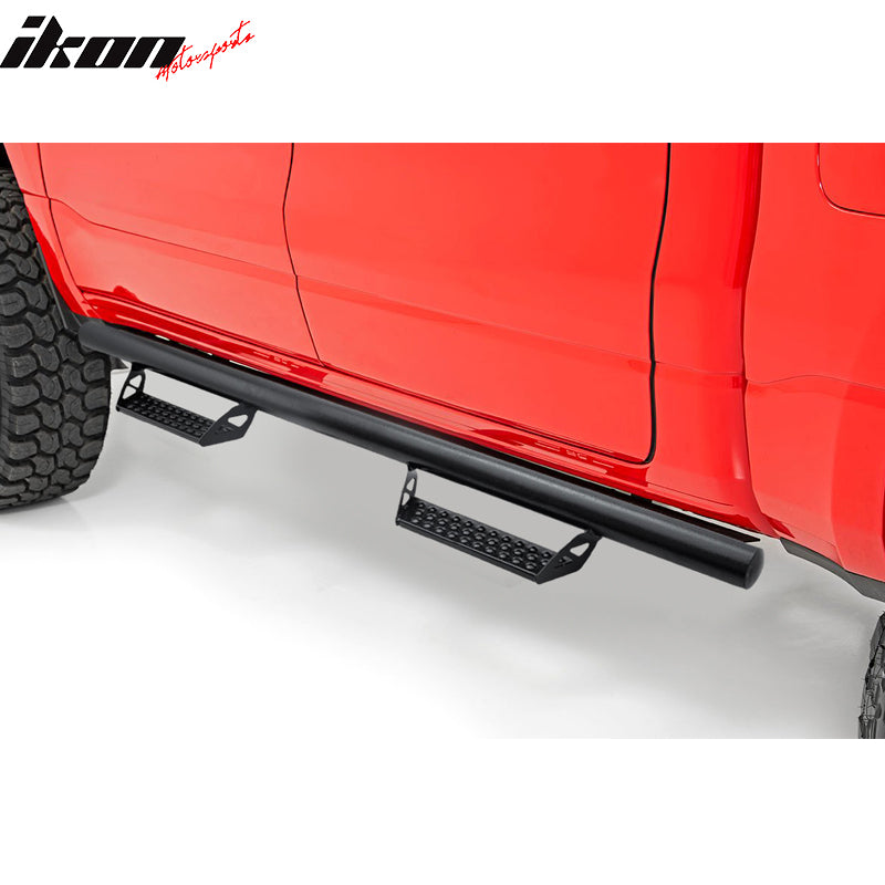 IKON MOTORSPORTS, Side Step Bars Compatible With 2007-2018 Chevy Silverado Crew Cab, Running Boards Nerf Bars Left Right Side Kit