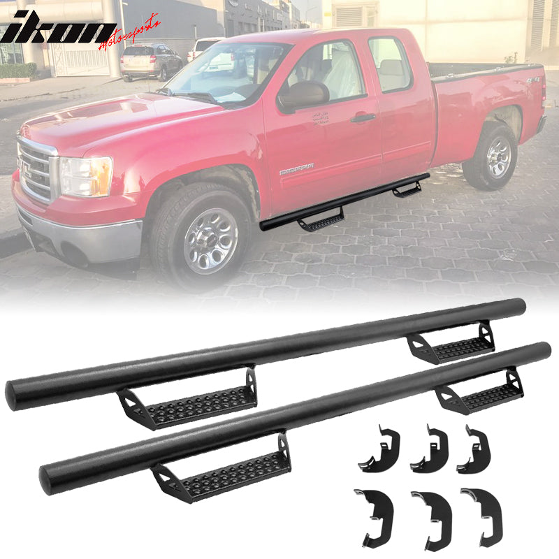 2007-2018 Chevy Silverado Extended Cab BCT Style Black Running Boards