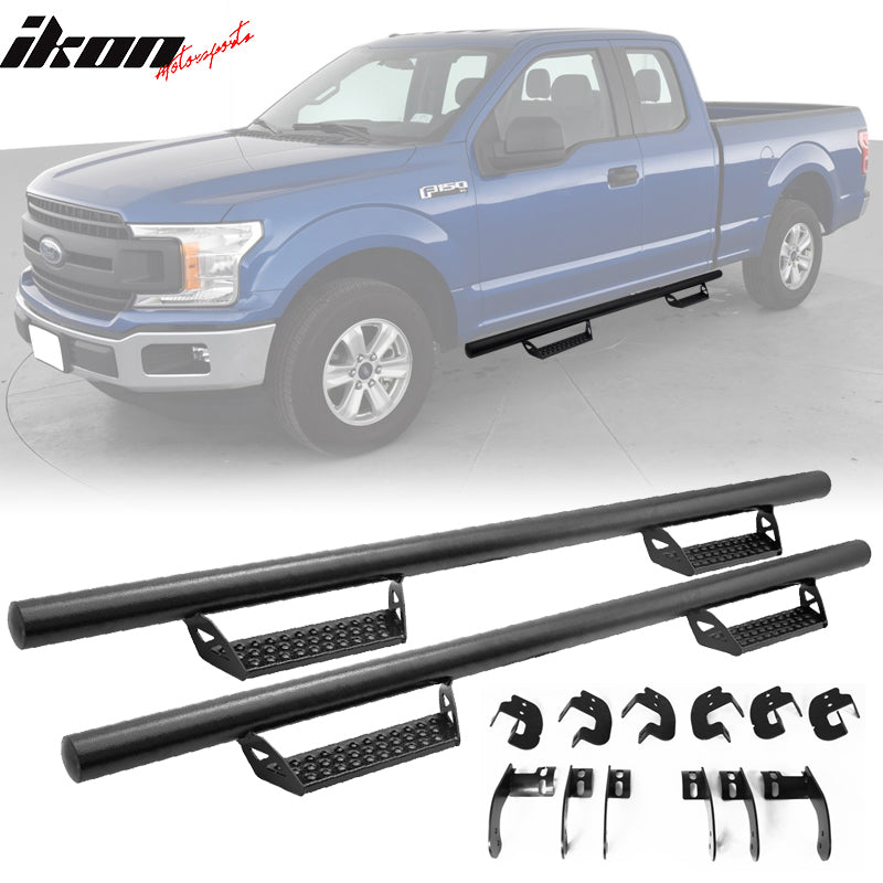 2015-2022 Ford F-150 Super Cab BCT Style Black Running Board Side Step