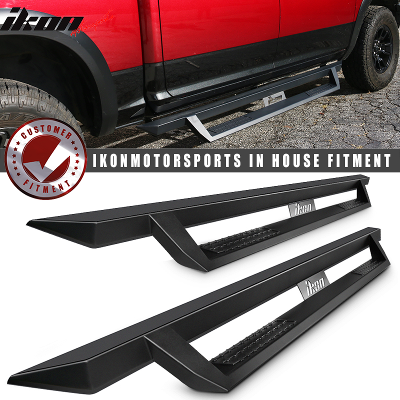 2009-2023 Dodge Ram 2500 3500 IKON V1 Black Running Boards Solid Steel