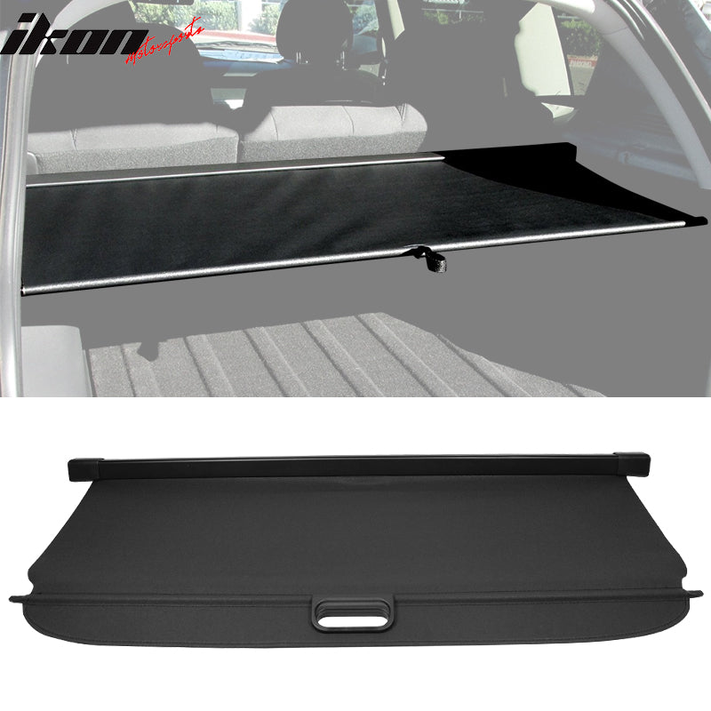 IKON MOTORSPORTS, Cargo Cover Compatible With 2007-2017 Jeep Compass & Patrior, Security Tonneau Cover Retractable, 2008 2009 2010 2011 2012 2013 2014 2015 2016
