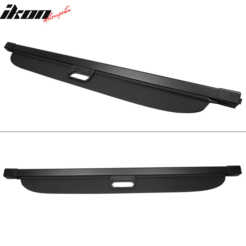 IKON MOTORSPORTS, Cargo Cover Compatible With 2007-2017 Jeep Compass & Patrior, Security Tonneau Cover Retractable, 2008 2009 2010 2011 2012 2013 2014 2015 2016