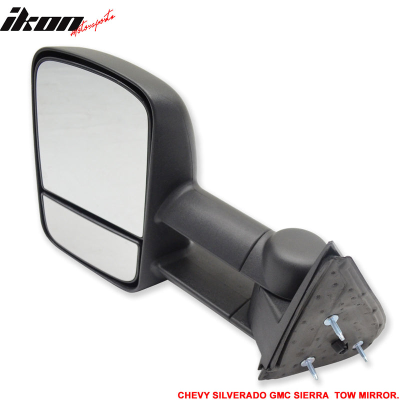 Fits 99-07 Chevy Silverado GMC Sierra Side View Towing Mirror Manual Non Heated