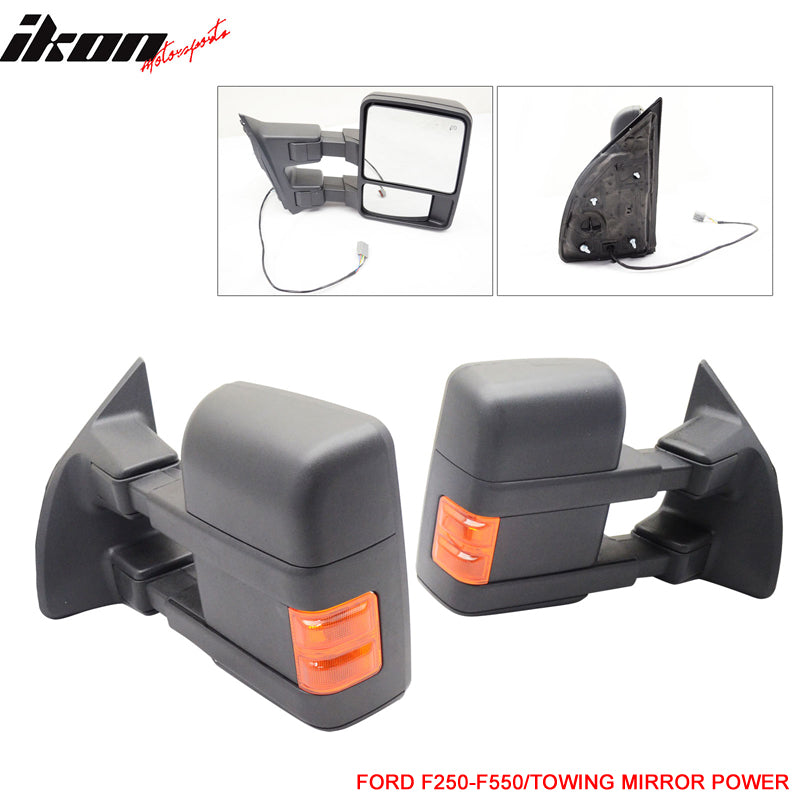 Fits 03-07 Ford F250 Side View Tow Mirrors Extension Power Heated Turn Light