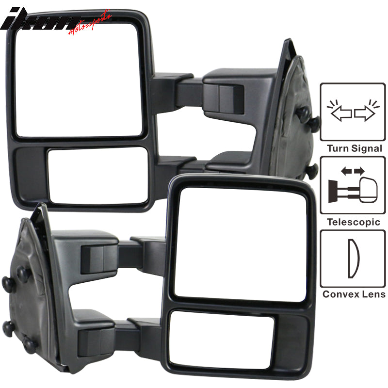 1999-2015 Ford F250 F550 Tow Towing Mirrors Manual Pair