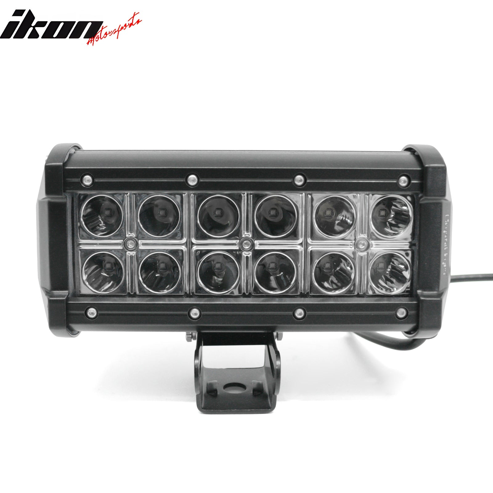 Universal Fit LED Light Bar Black 7" 36W 12 LED 2 Row 30 Degree Flood Truck