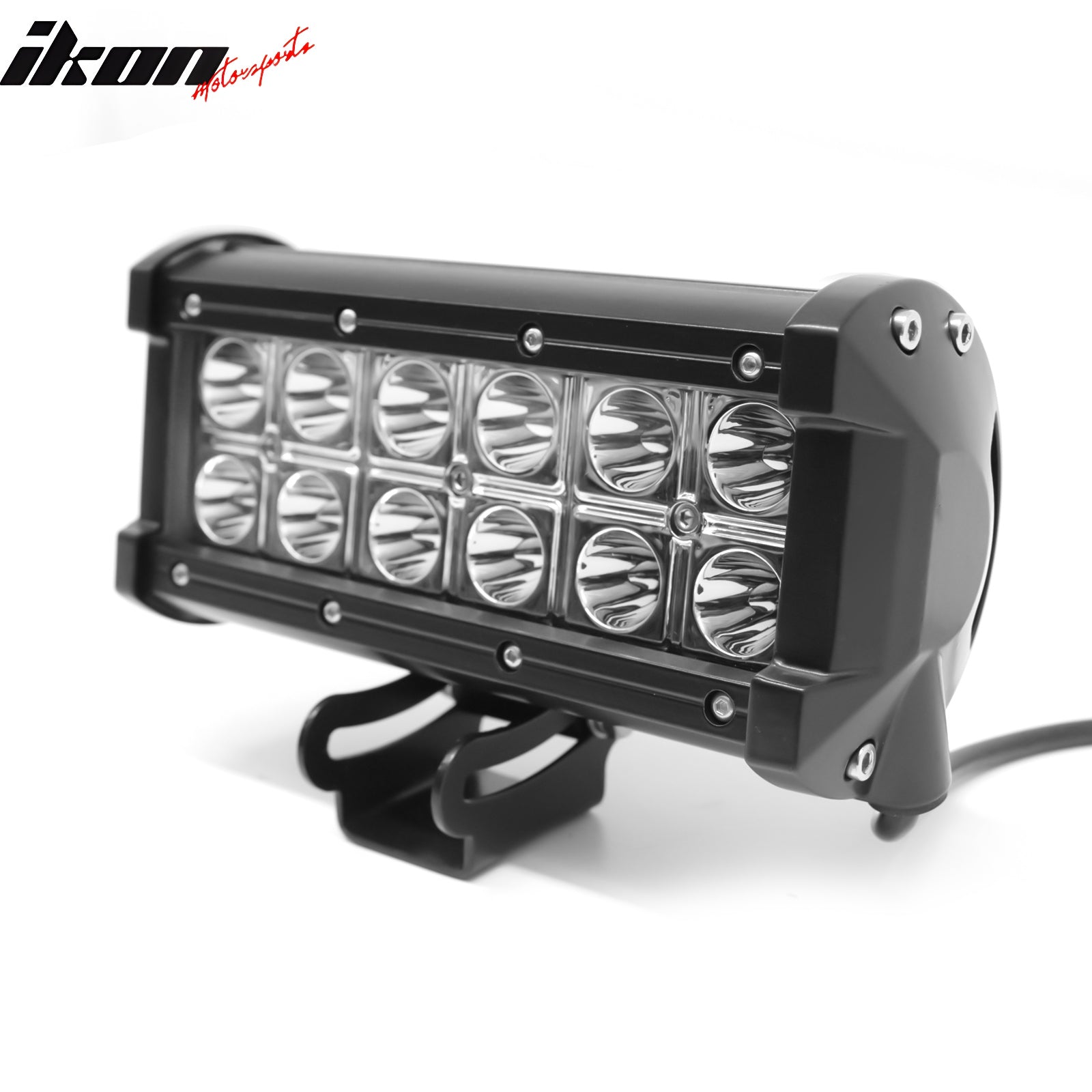 7" 36W 12 LED 2 Row LED Work Light Bar Spot Flood Combo Truck SUV ATV Off Road