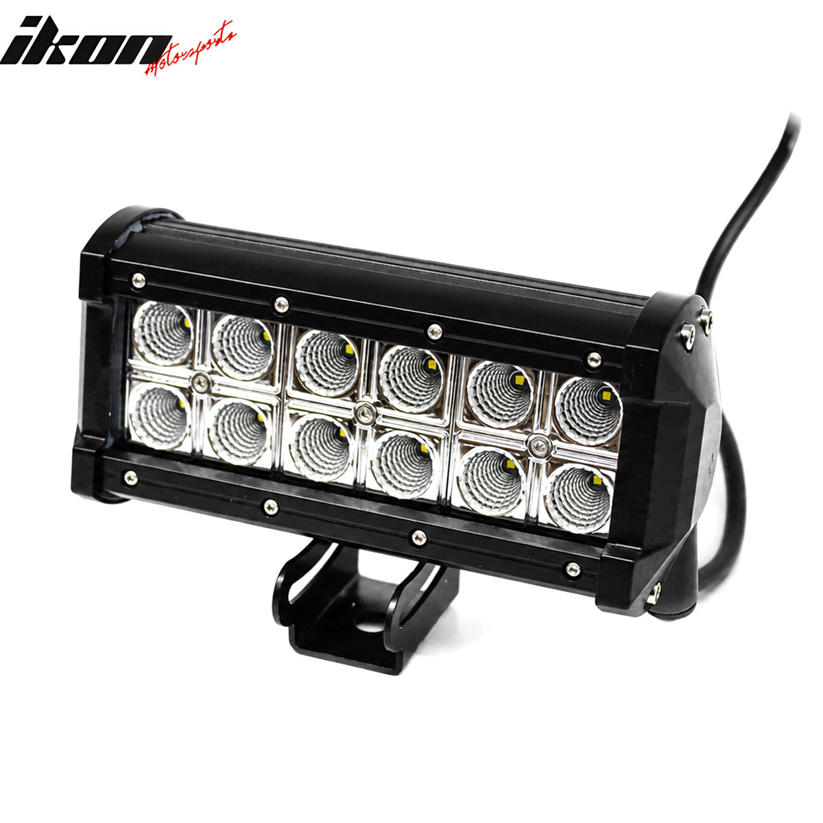 7" 36W 12 LED 2 Row LED Work Light Bar Spot Flood Combo Truck SUV ATV Off Road