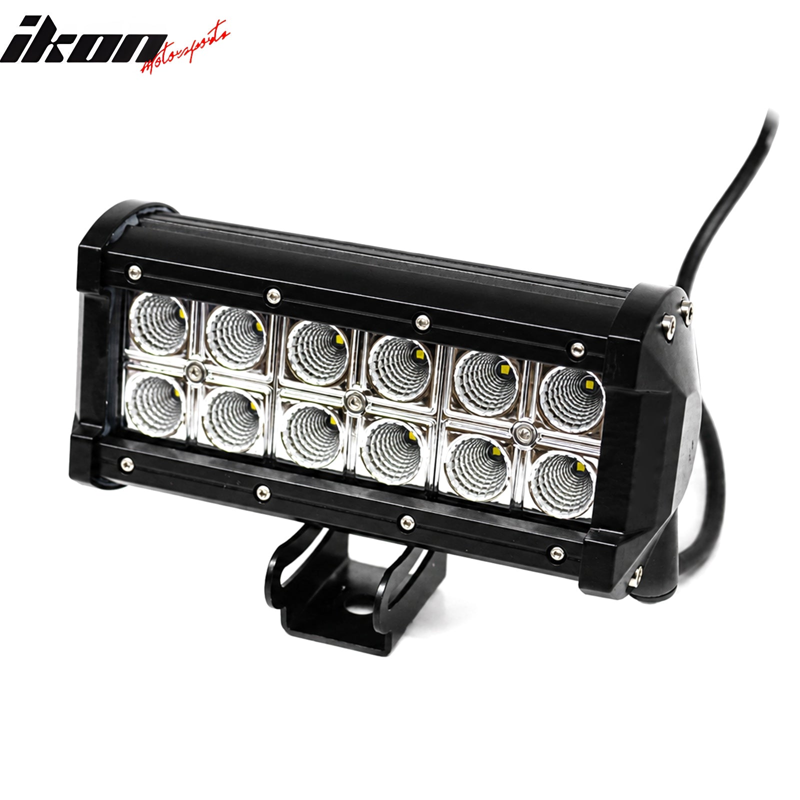 7" 36W 12 LED 2 Row LED Work Light Bar Spot Flood Combo Truck SUV ATV Off Road