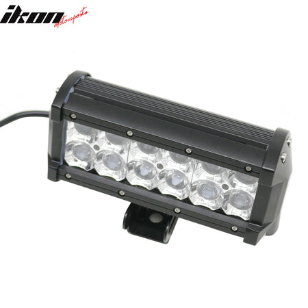 7" 36W 12 LED 2 Row LED Work Light Bar Spot Flood Combo Truck SUV ATV Off Road