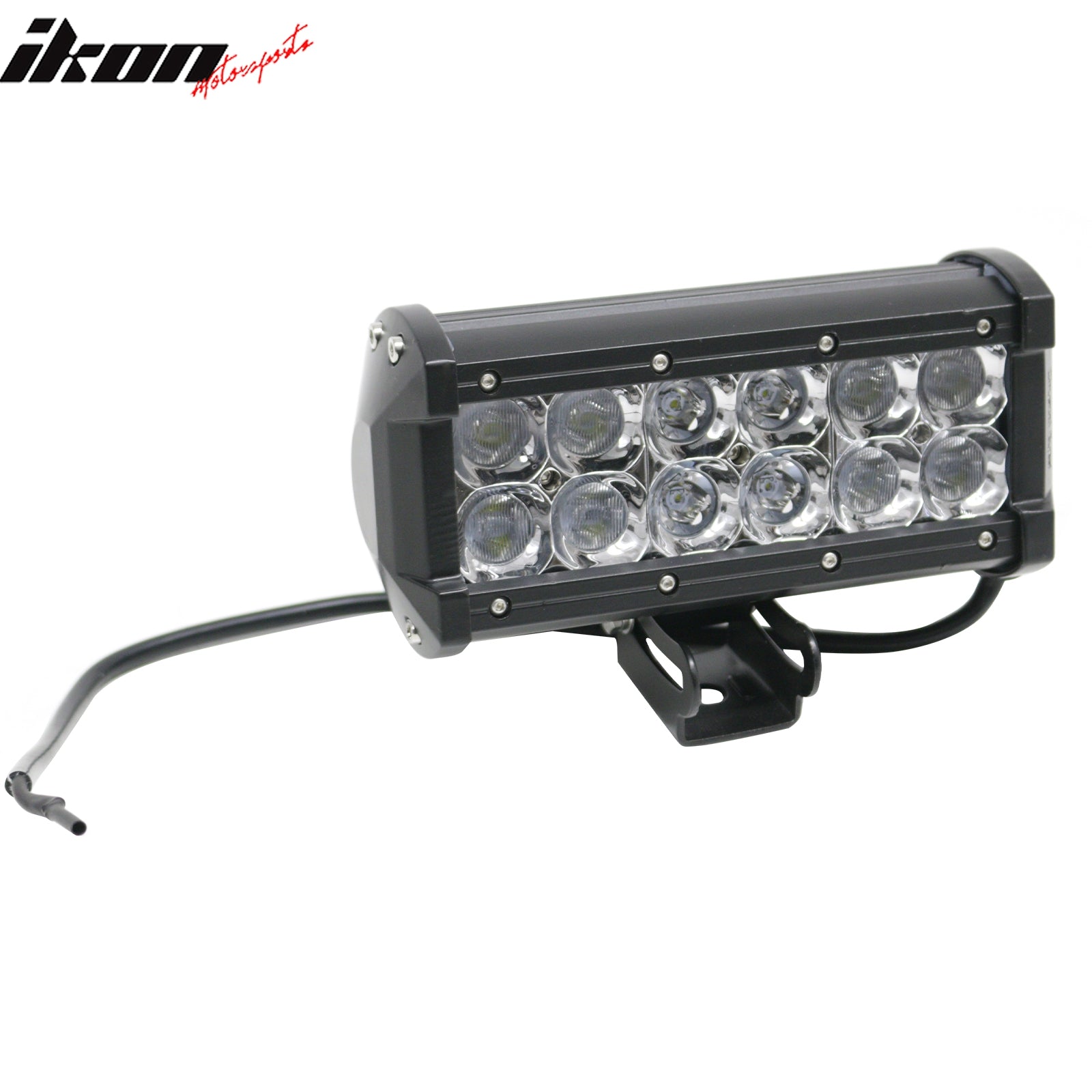 7" 36W 12 LED 2 Row LED Work Light Bar Spot Flood Combo Truck SUV ATV Off Road