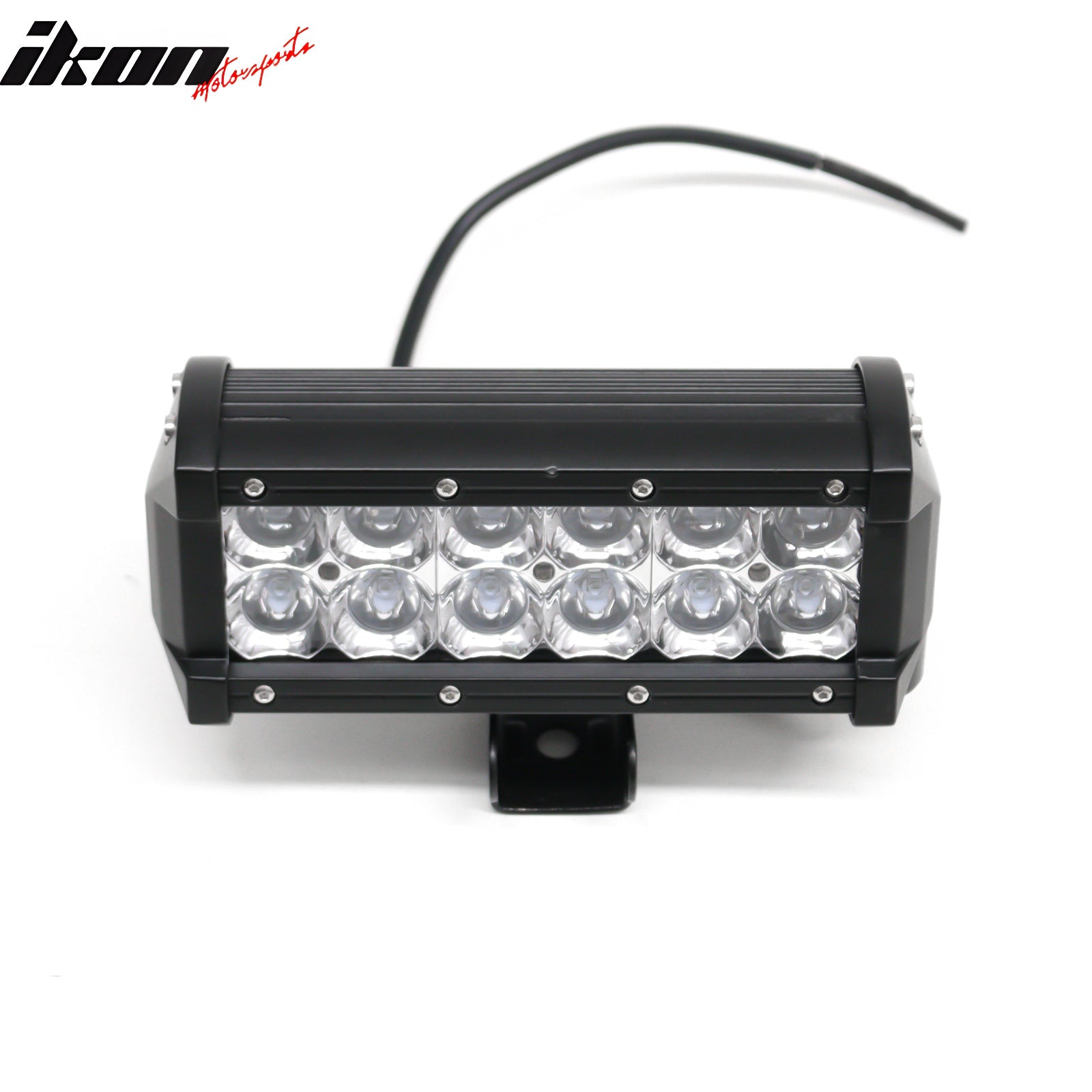 Universal Fit LED Light Bar Black 7" 36W 12 LED 2 Row 8 Degree Spot