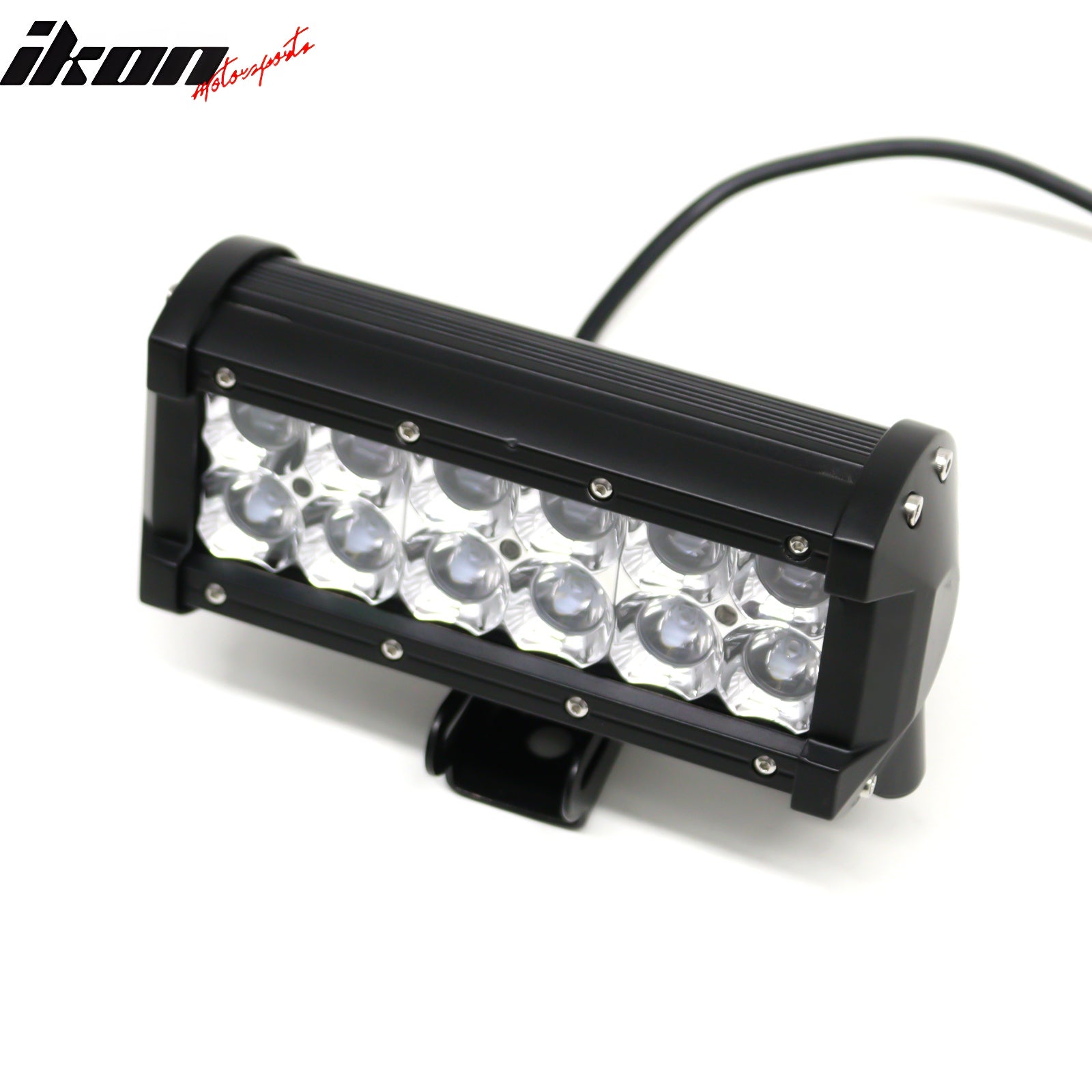 7" 36W 12 LED 2 Row LED Work Light Bar Spot Flood Combo Truck SUV ATV Off Road