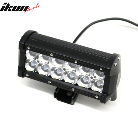7" 36W 12 LED 2 Row LED Work Light Bar Spot Flood Combo Truck SUV ATV Off Road