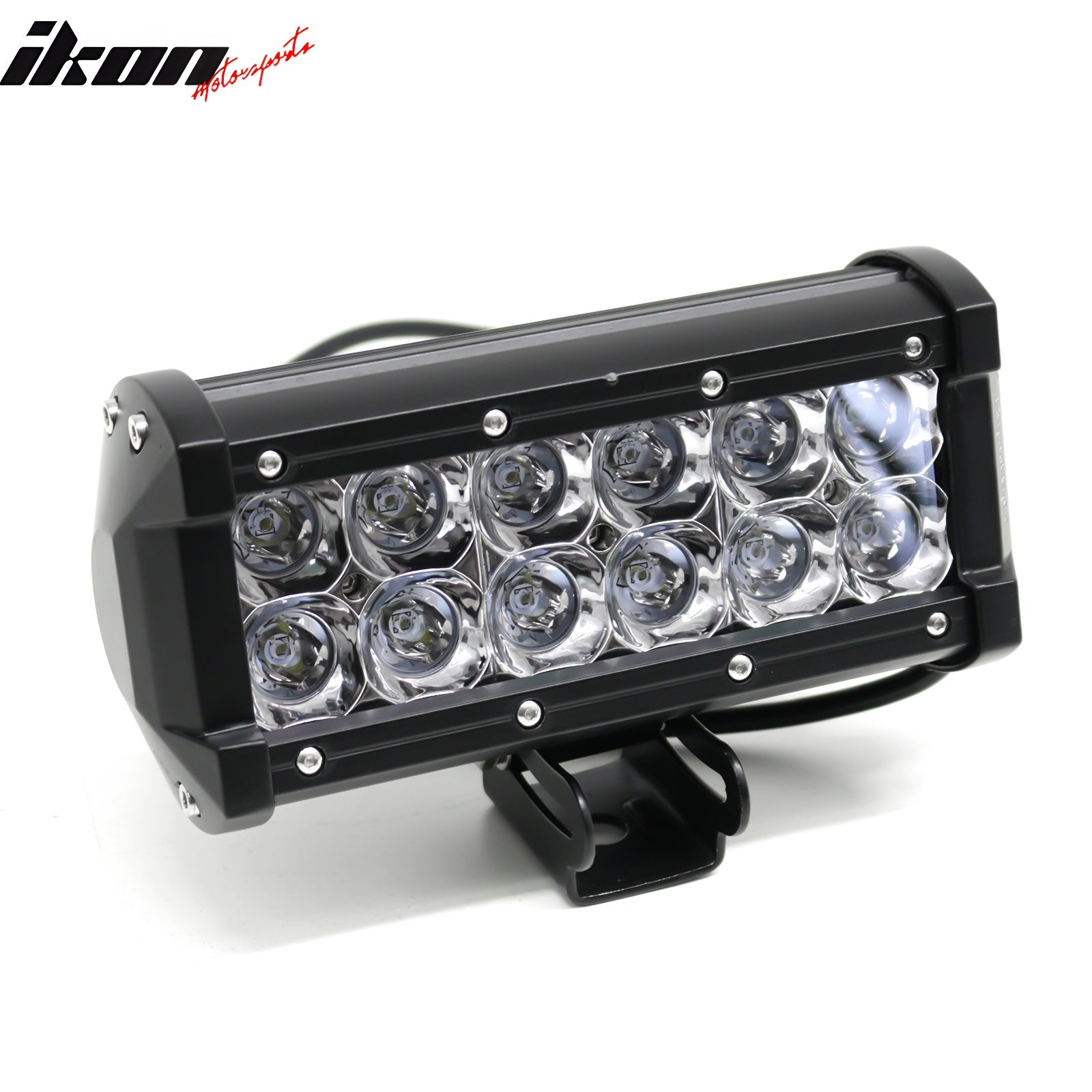 7" 36W 12 LED 2 Row LED Work Light Bar Spot Flood Combo Truck SUV ATV Off Road