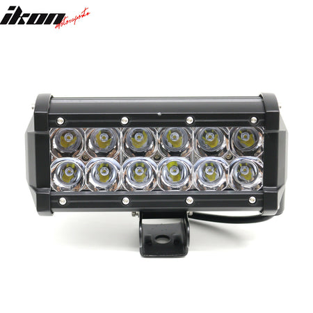 7" 36W 12 LED 2 Row LED Work Light Bar Spot Flood Combo Truck SUV ATV Off Road
