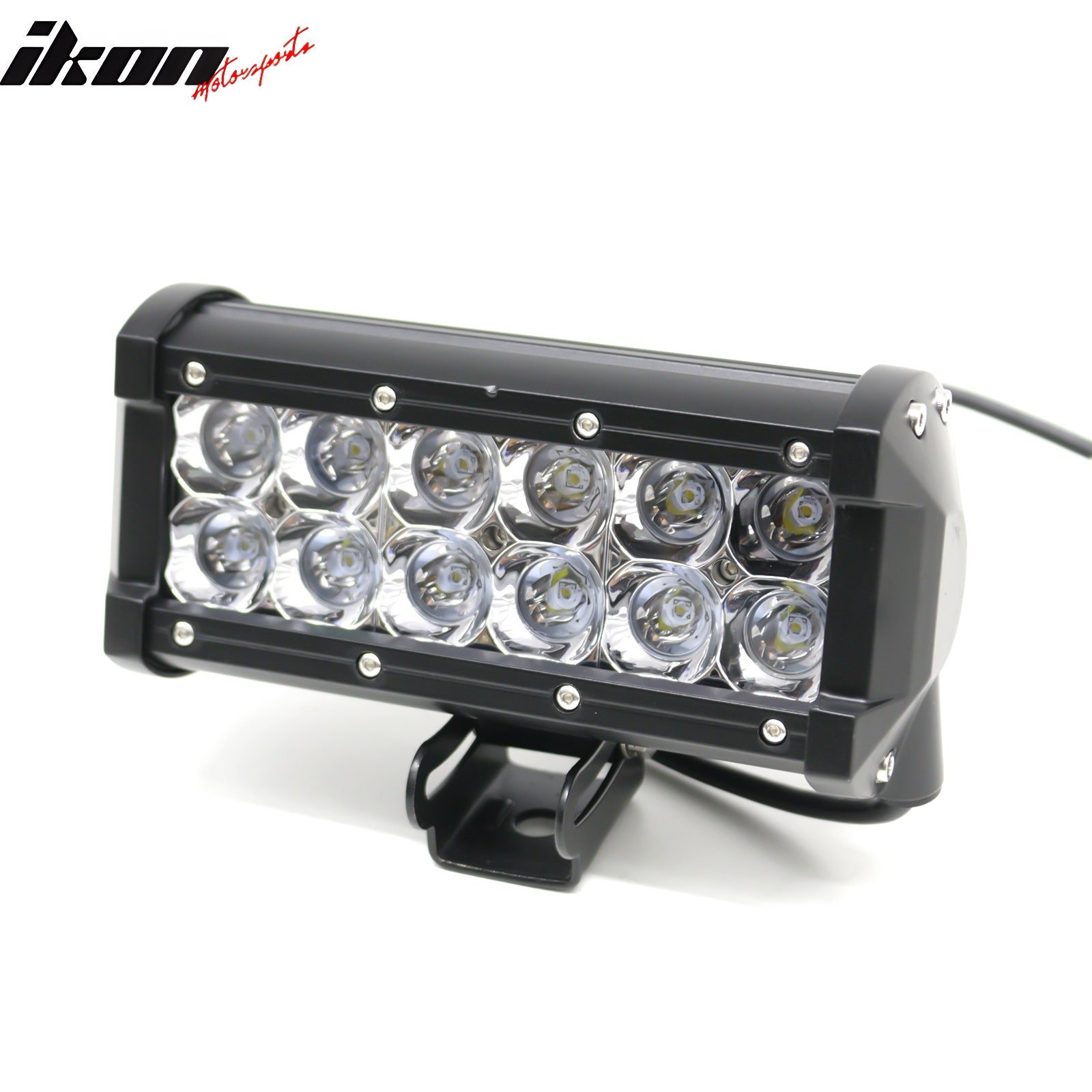 7" 36W 12 LED 2 Row LED Work Light Bar Spot Flood Combo Truck SUV ATV Off Road