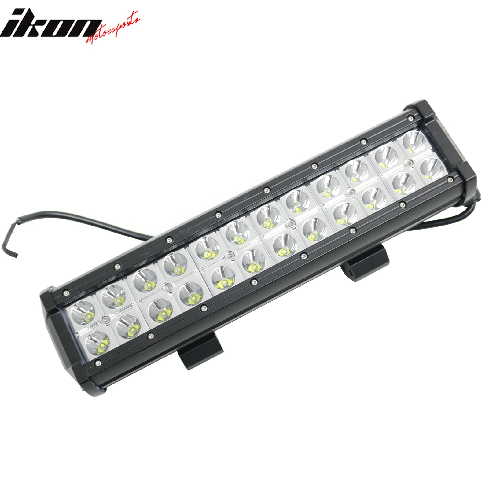 Universal Fit LED Light Bar Black 13" 72W 24 LED 2 Row 30 Degree Flood