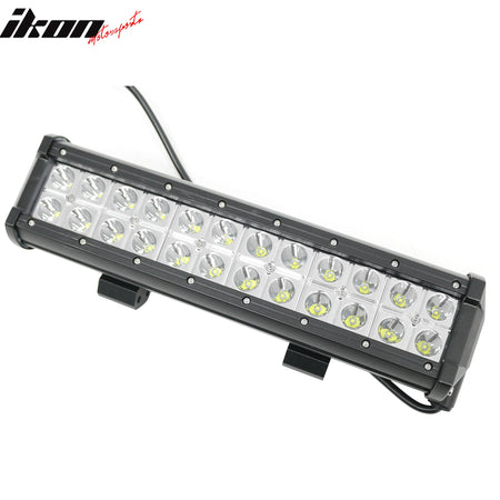 13" 72W 24 LED 2 Row LED Work Light Bar Spot Flood Combo Truck SUV ATV Off Road