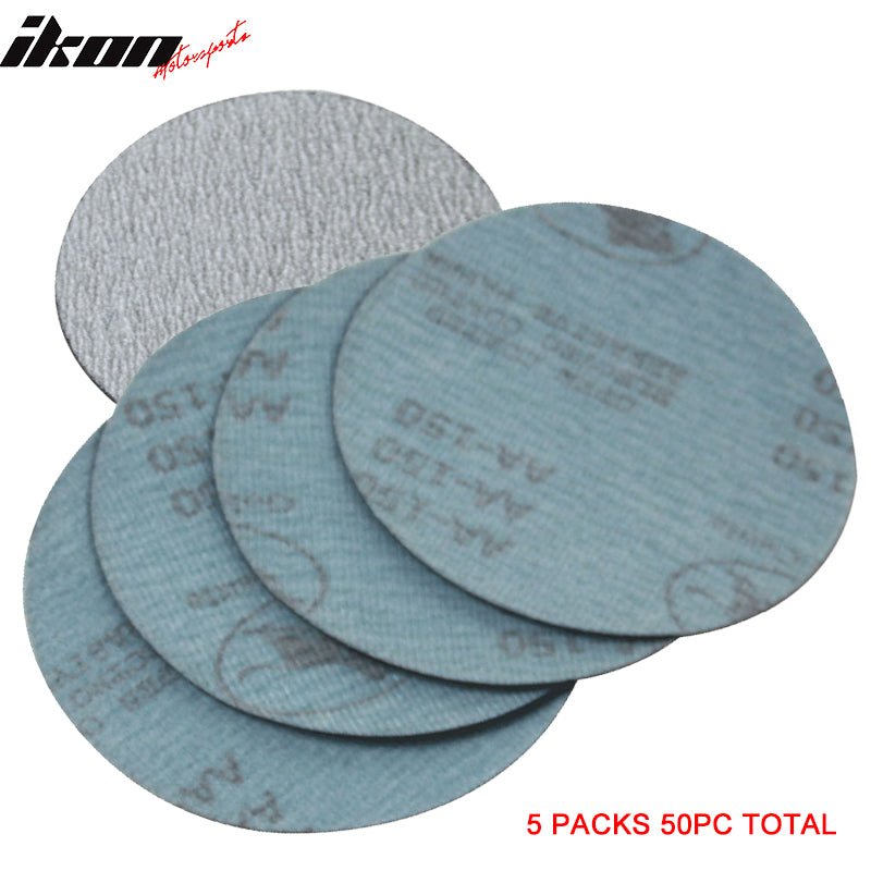 50PC 5in 127mm 100 Grit Auto Sanding Disc Sandpaper Sheets Sand PaperIkon Motorsports
