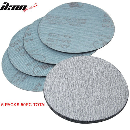 50PC 5in 127mm 150 Grit Auto Sanding Disc Sandpaper Sheets Sand PaperIkon Motorsports