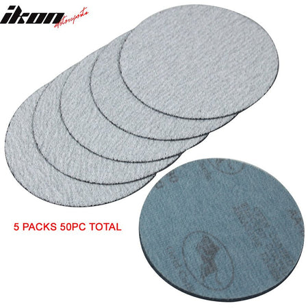 50PC 5in 127mm 80 Grit Auto Sanding Disc Sandpaper Sheets Sand PaperIkon Motorsports