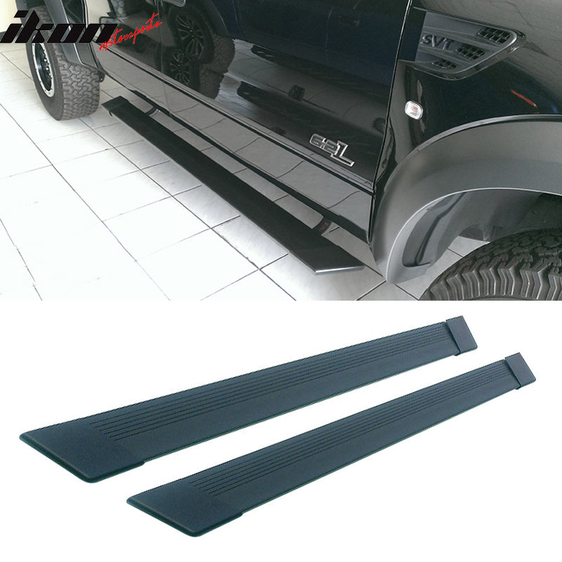 Compatible With 2004-2014 F150 Crew Cab All Black Running Board Step Bar + Brackets