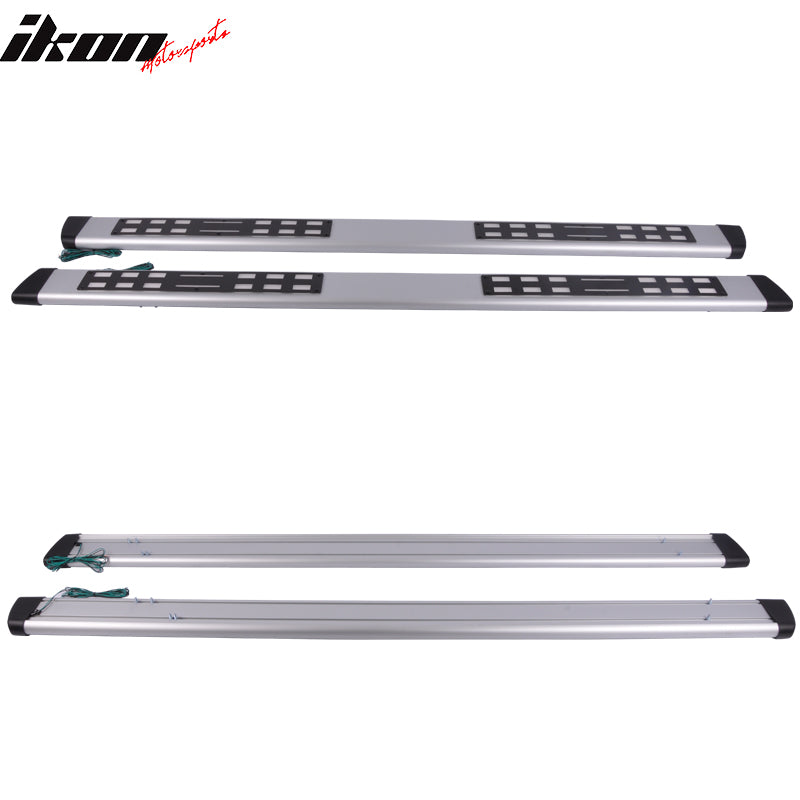 Fits 07-14 Sierra Double Cab Running Board Step Bar White LED + Bracket