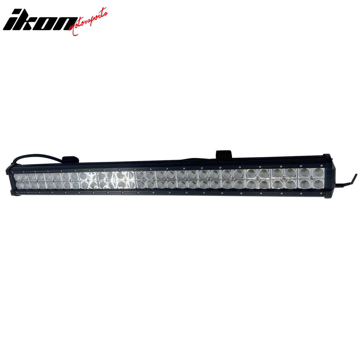 IKON MOTORSPORTS LED Light Bar, Compatible with Universal, Aluminum Black 31" 180W 60 LED Light Bar Truck SUV ATV Jeep Offroad Driving (60 Degree Flood, 2 Rows, B1 Bottom Mount Rivets)