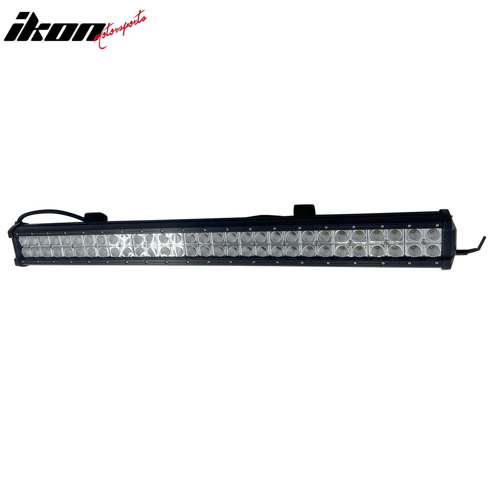 IKON MOTORSPORTS LED Light Bar, Compatible with Universal, Aluminum Black 31" 180W 60 LED Light Bar Truck SUV ATV Jeep Offroad Driving (60 Degree Flood, 2 Rows, B1 Bottom Mount Rivets)